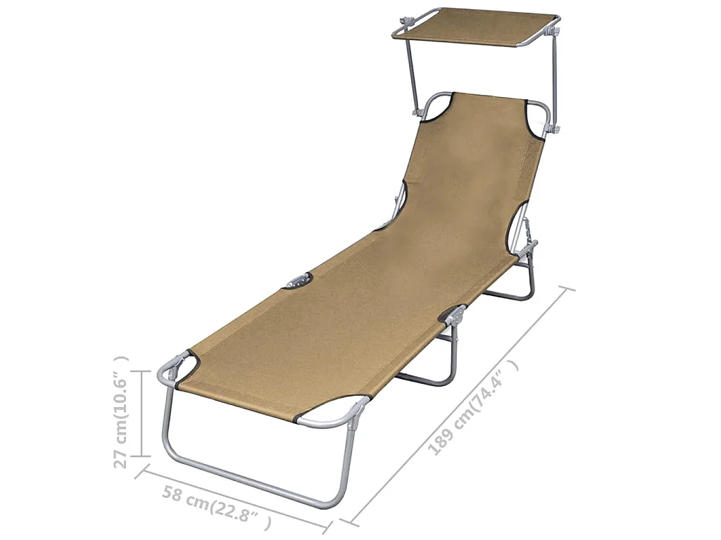 Poltrona dobrável com dossel Steel Taupe