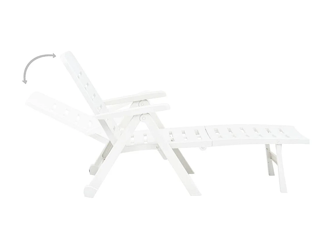 Chaise longue pliable Plastique Blanc