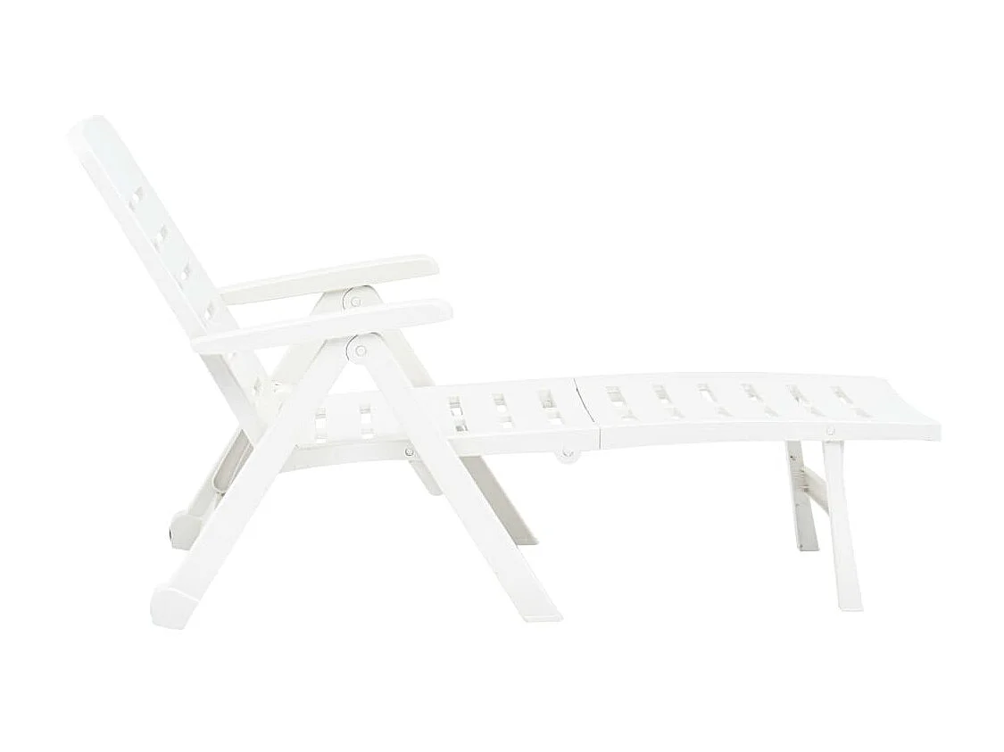 Chaise longue pliable Plastique Blanc