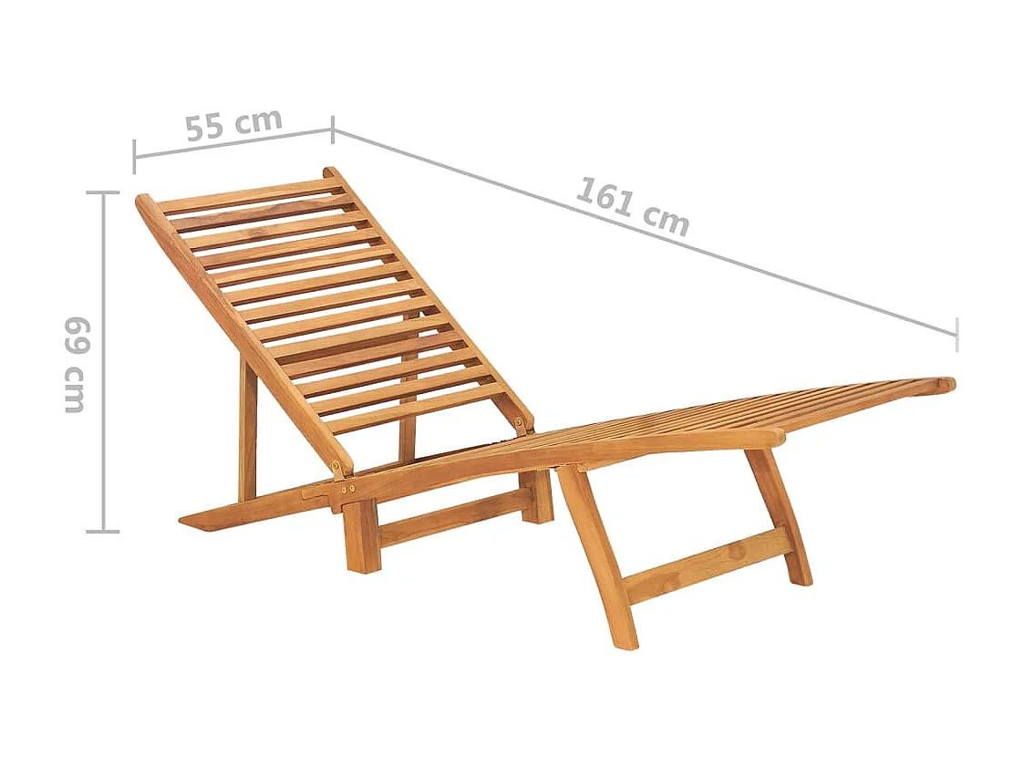 Chaise longue Bois de teck solide
