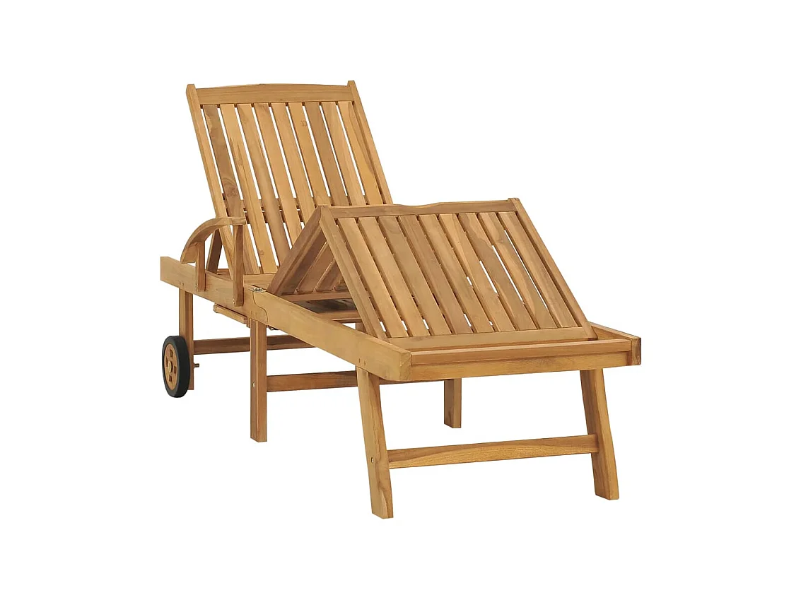 Chaise longue avec table Bois de teck solide