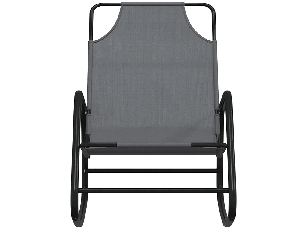 Chaises longues à bascule 2 pcs Gris Acier et textilène