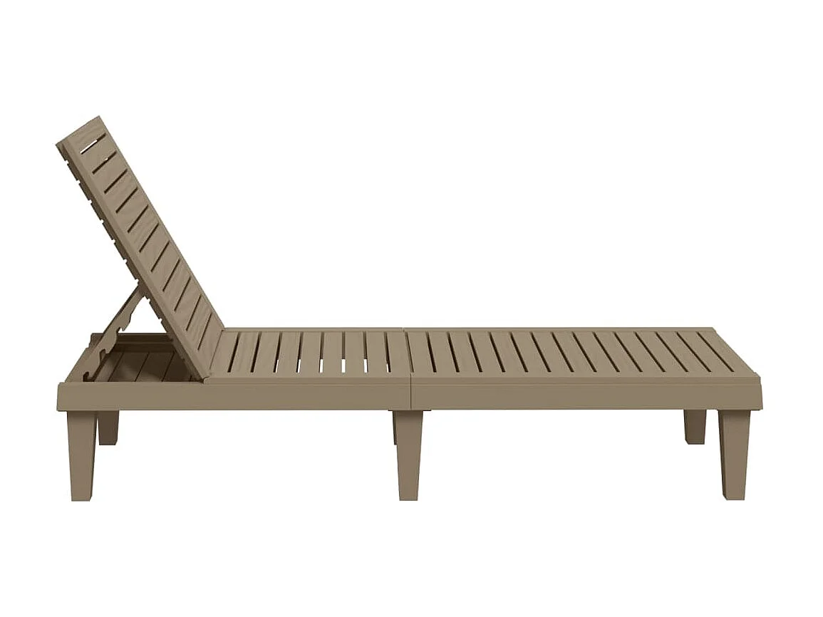 Chaise longue marron clair 155x58x83 cm polypropylène