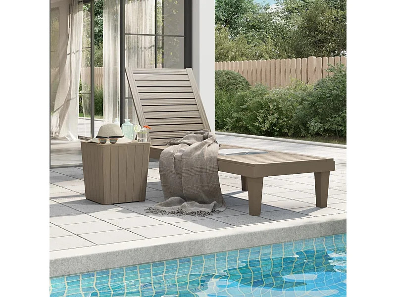 Chaise longue marron clair 155x58x83 cm polypropylène