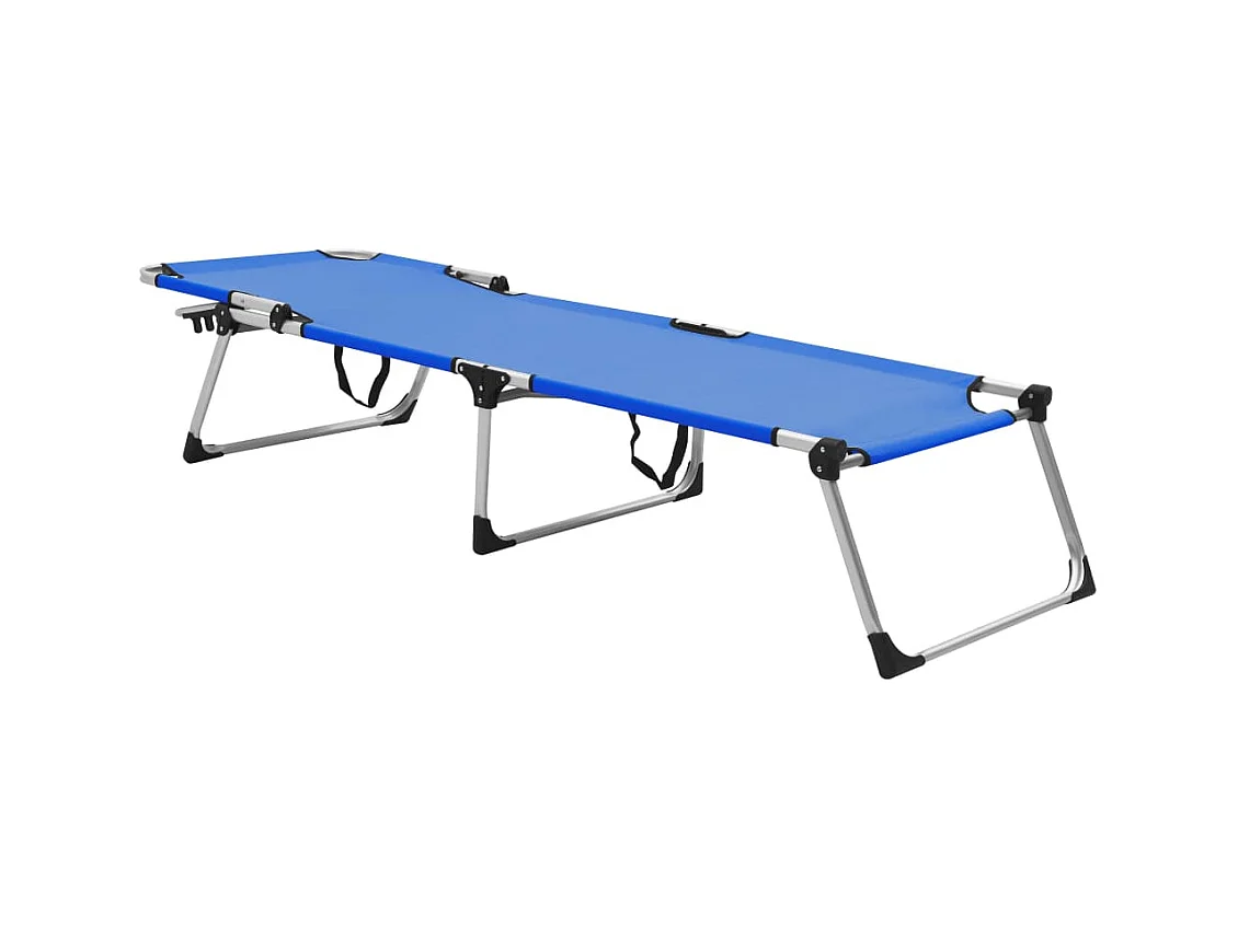 Extra hoge opvouwbare loungestoel voor senioren Blauw Aluminium