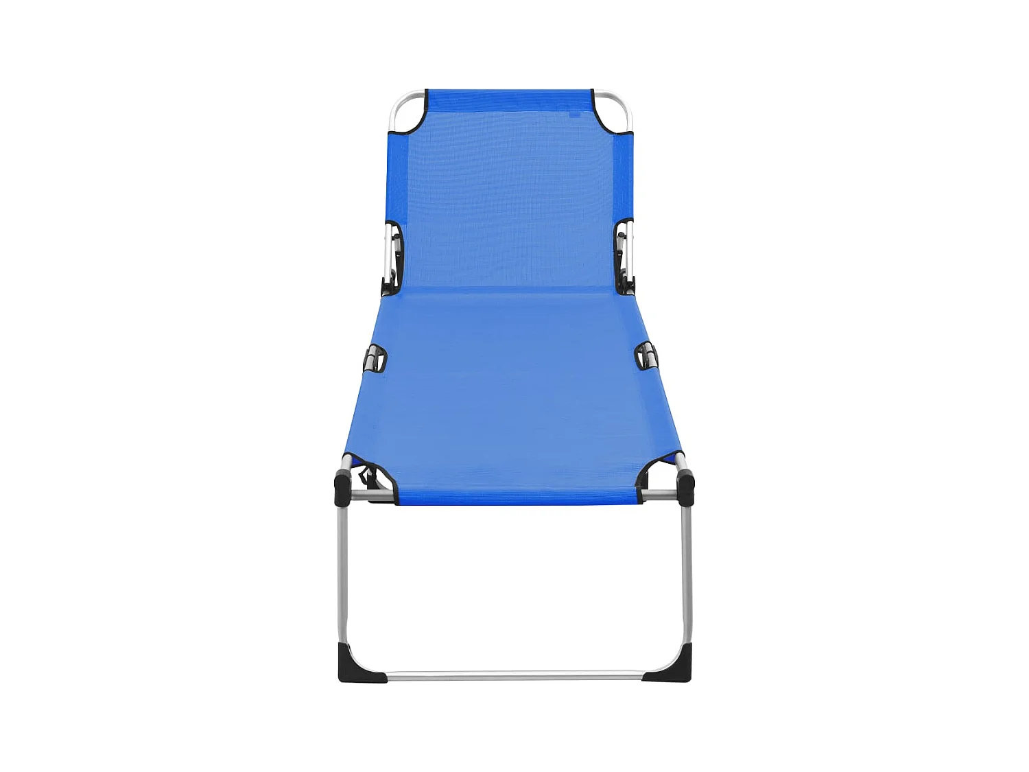Extra hoge opvouwbare loungestoel voor senioren Blauw Aluminium