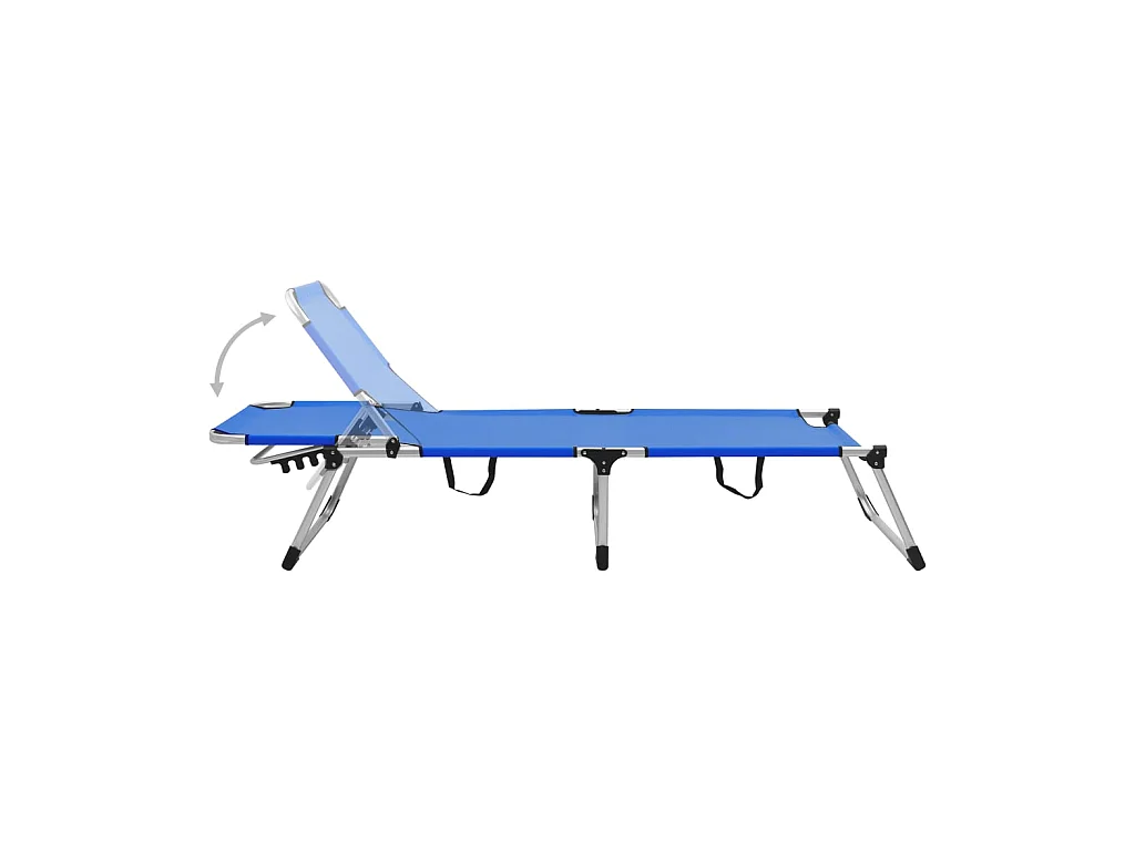 Extra hoge opvouwbare loungestoel voor senioren Blauw Aluminium