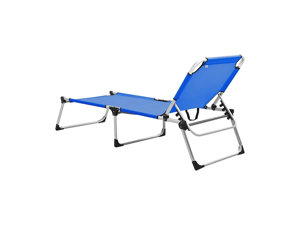 Extra hoge opvouwbare loungestoel voor senioren Blauw Aluminium