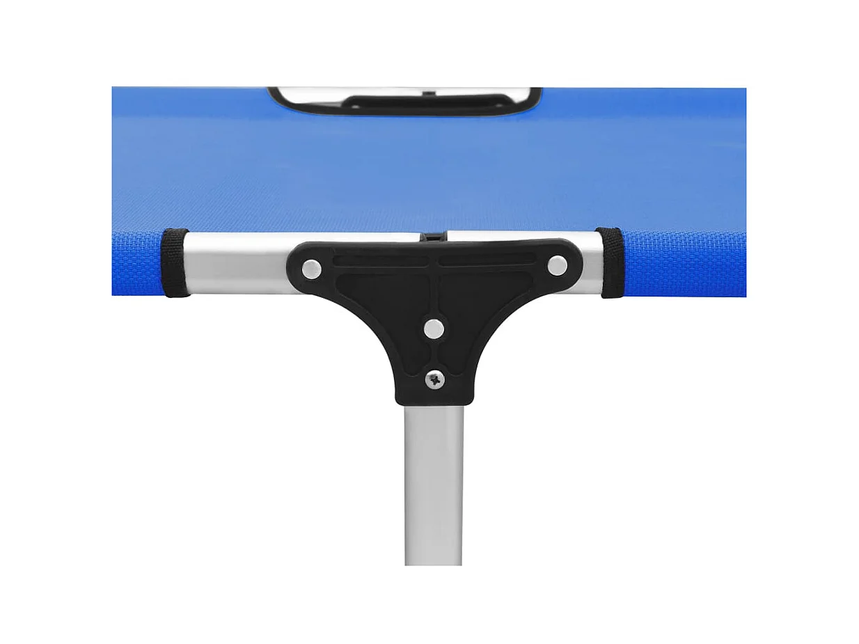 Extra hoge opvouwbare loungestoel voor senioren Blauw Aluminium