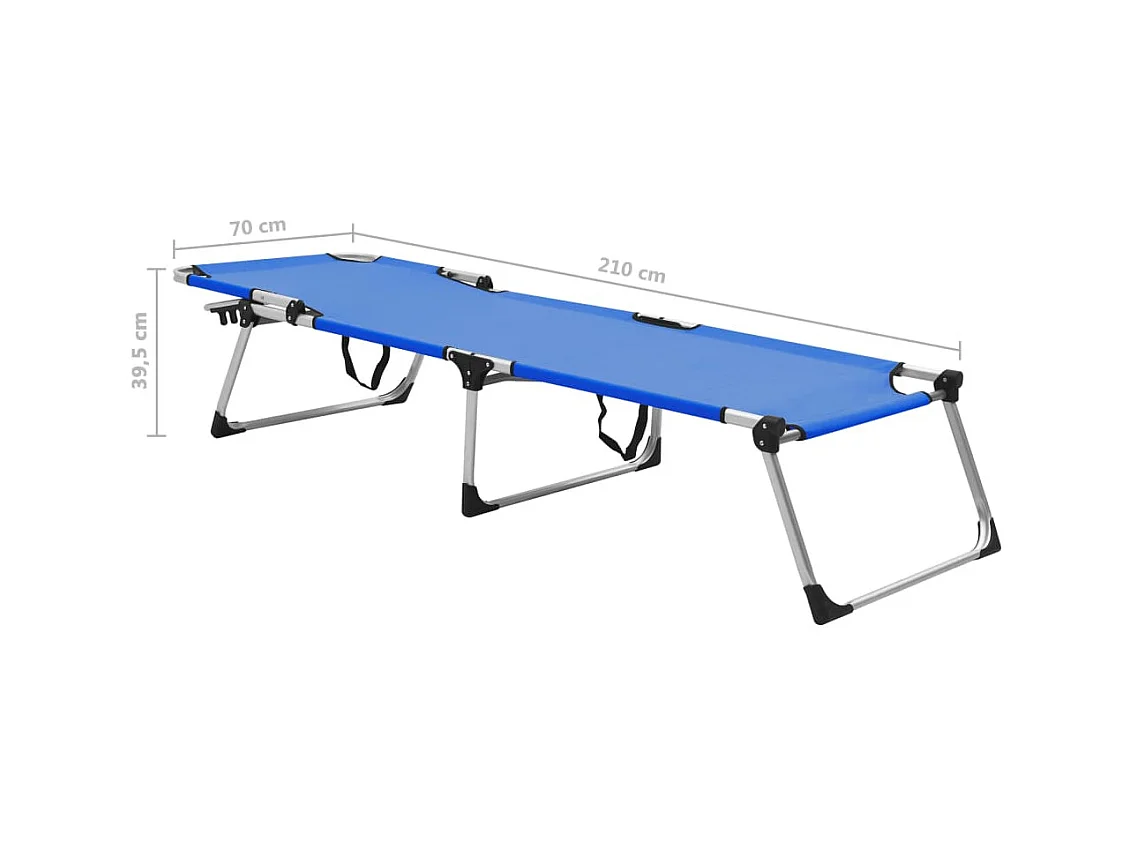 Extra hoge opvouwbare loungestoel voor senioren Blauw Aluminium