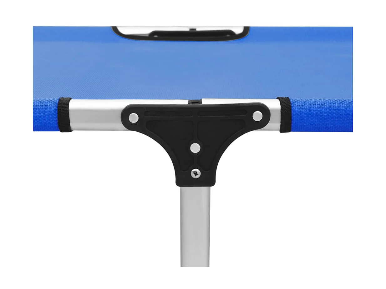 Poltrona dobrável extra alta para idosos Azul Alumínio