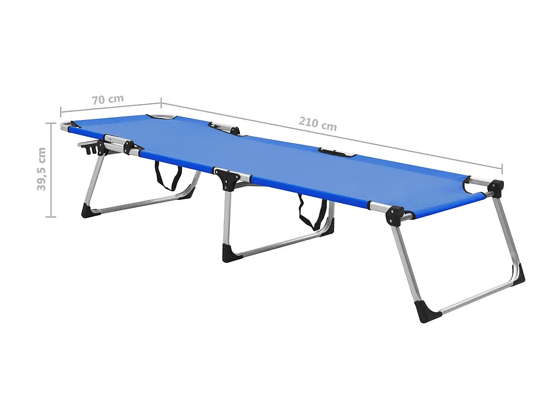 Poltrona dobrável extra alta para idosos Azul Alumínio