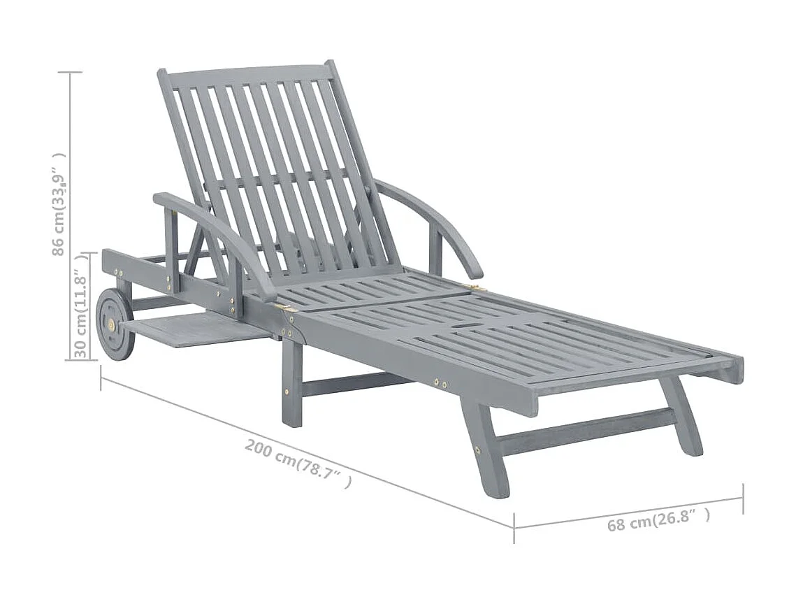 Poltrona da giardino con cuscino. Legno massello di acacia