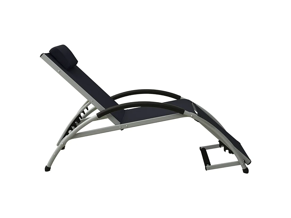 Poltrona lounge con cuscino in Textilene Nero