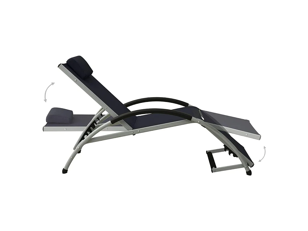 Poltrona lounge con cuscino in Textilene Nero