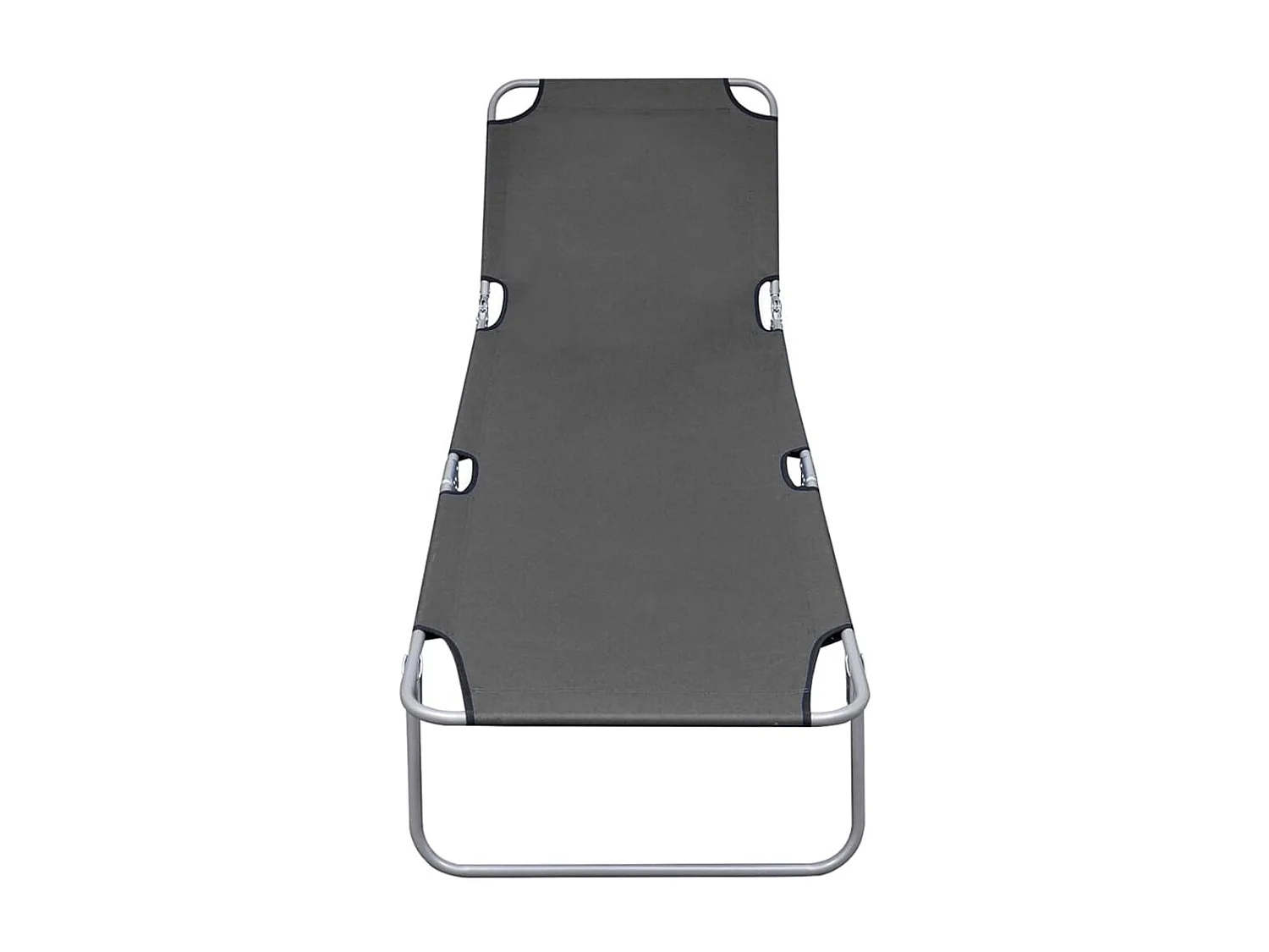 Chaise longue pliable avec dossier réglable Gris
