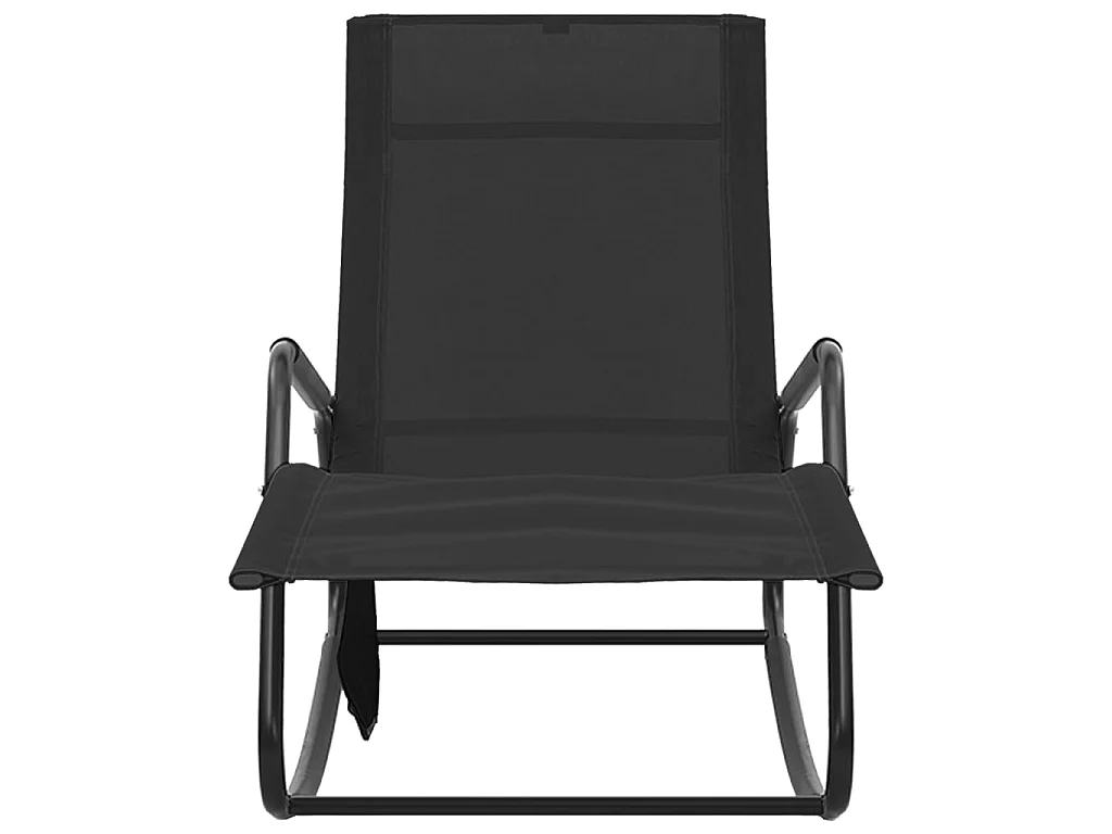 Chaise longue Acier et textilène Noir