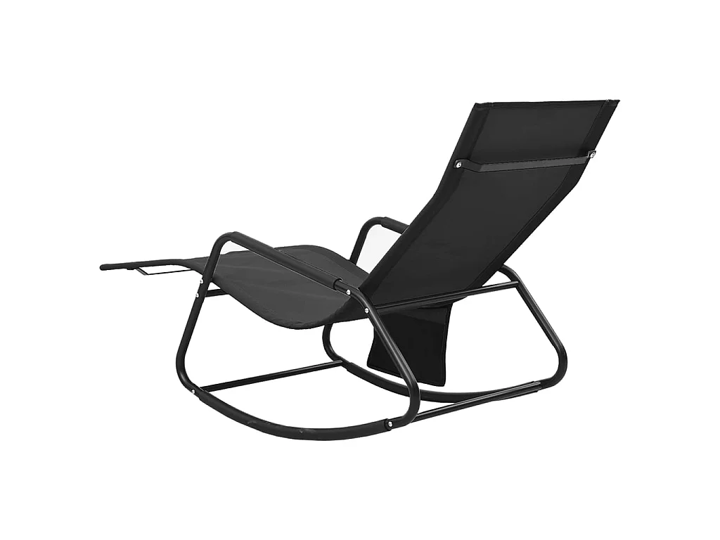 Chaise longue Acier et textilène Noir