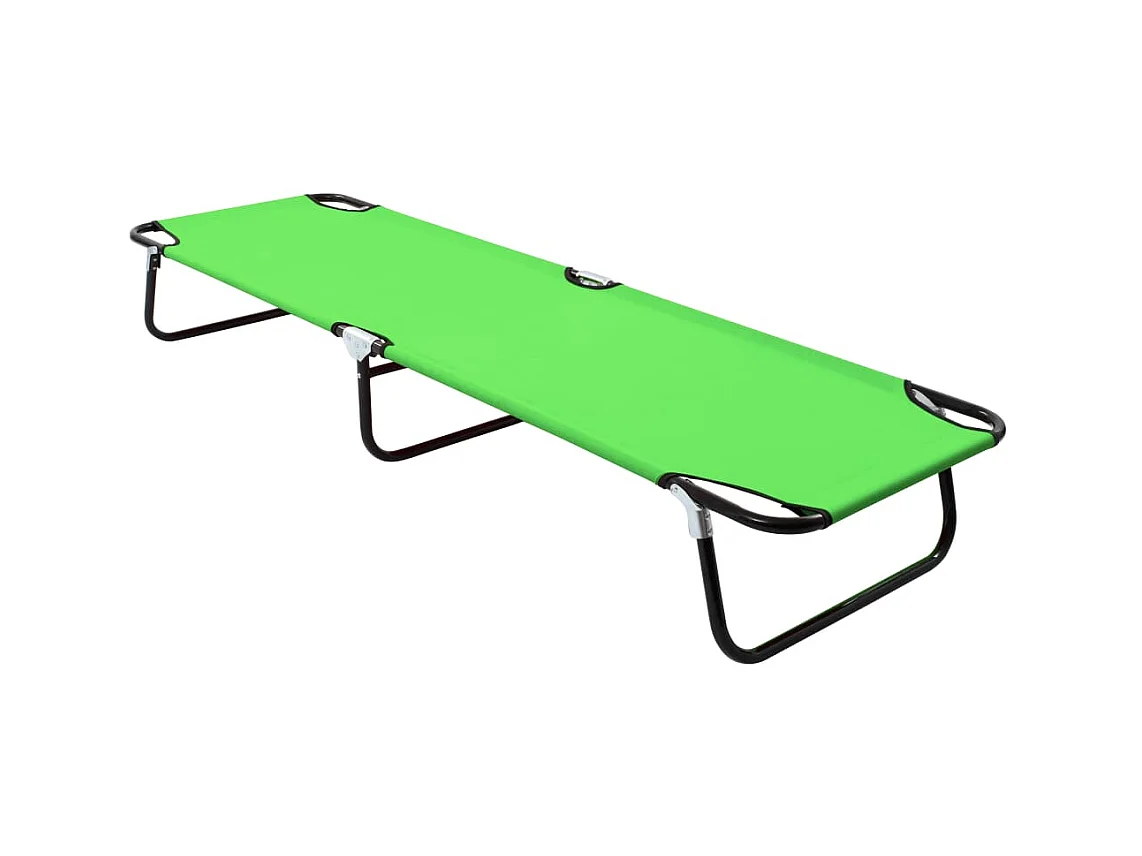 Chaise longue pliable Acier Vert