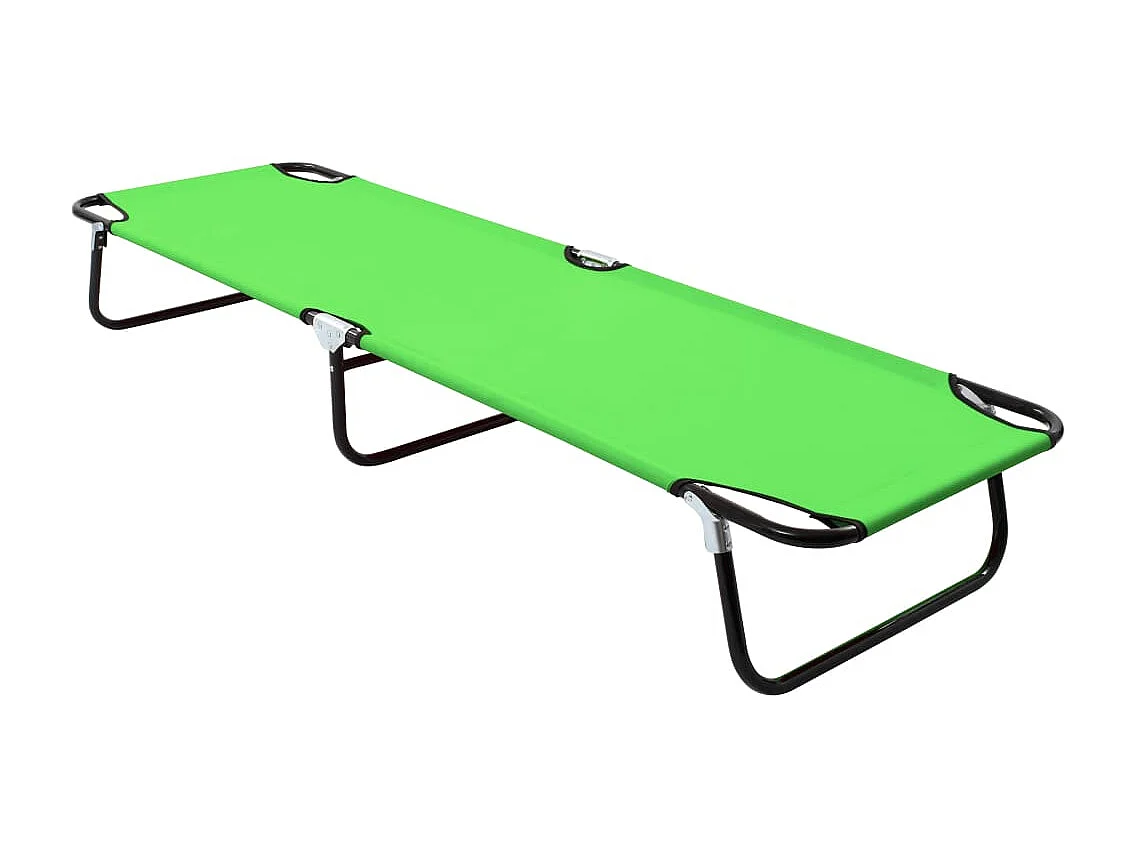 Chaise longue pliable Acier Vert
