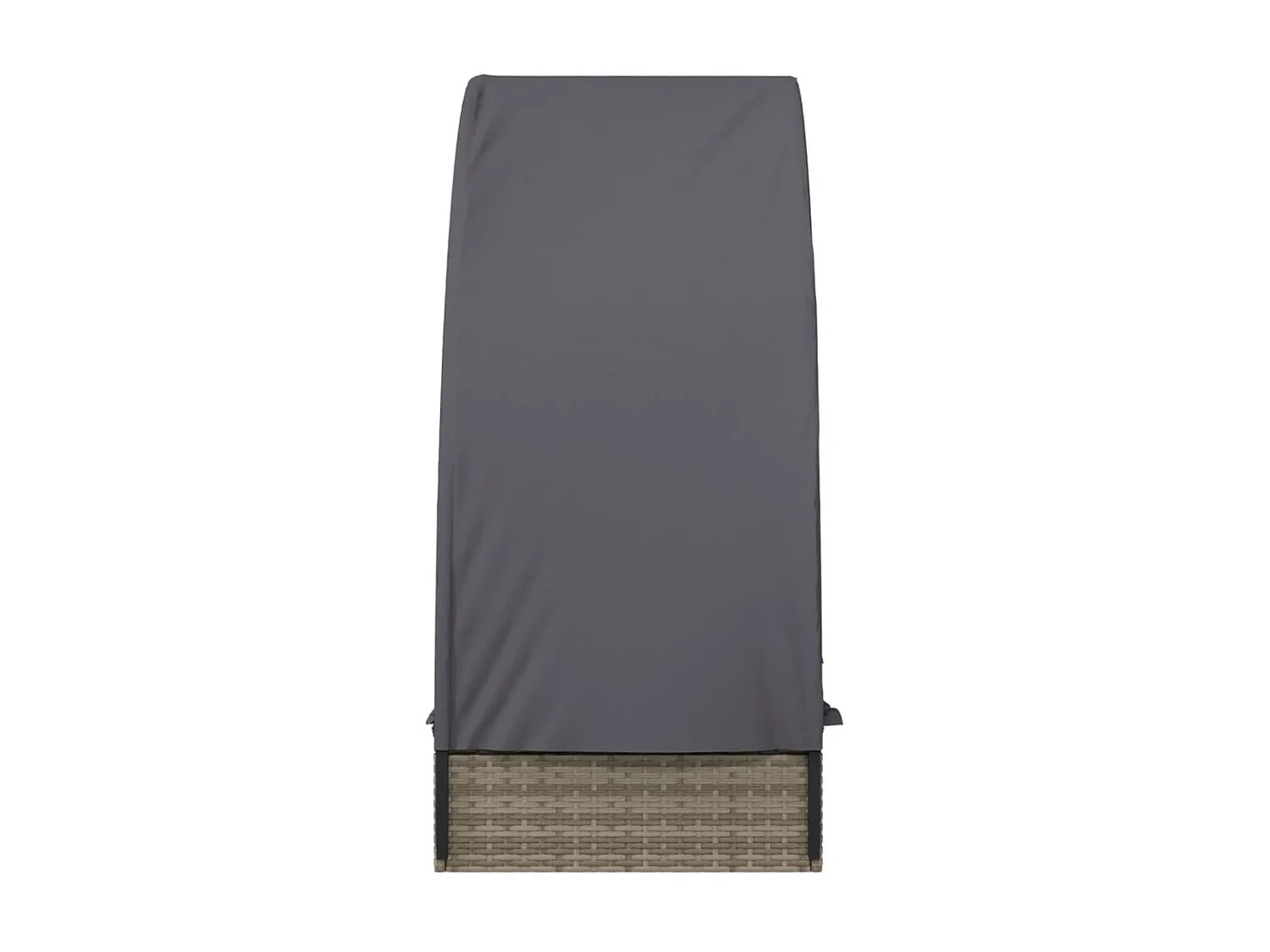 Chaise longue avec toit rond gris 211x57x140 cm résine tressée