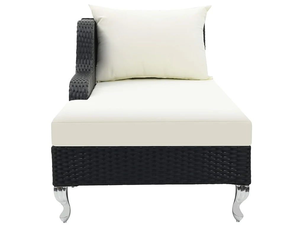 Poltrona lounge con cuscino In resina intrecciata Nera