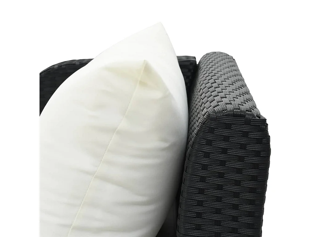 Poltrona lounge con cuscino In resina intrecciata Nera