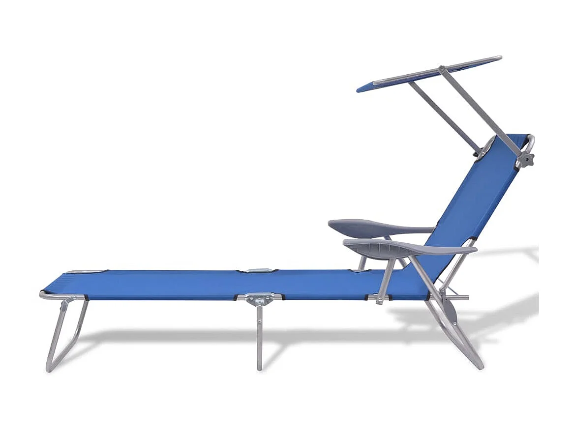 Sedia a sdraio con tettuccio Steel Blue