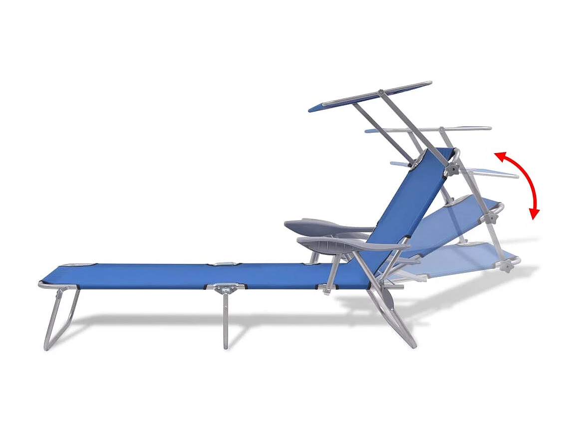 Sedia a sdraio con tettuccio Steel Blue