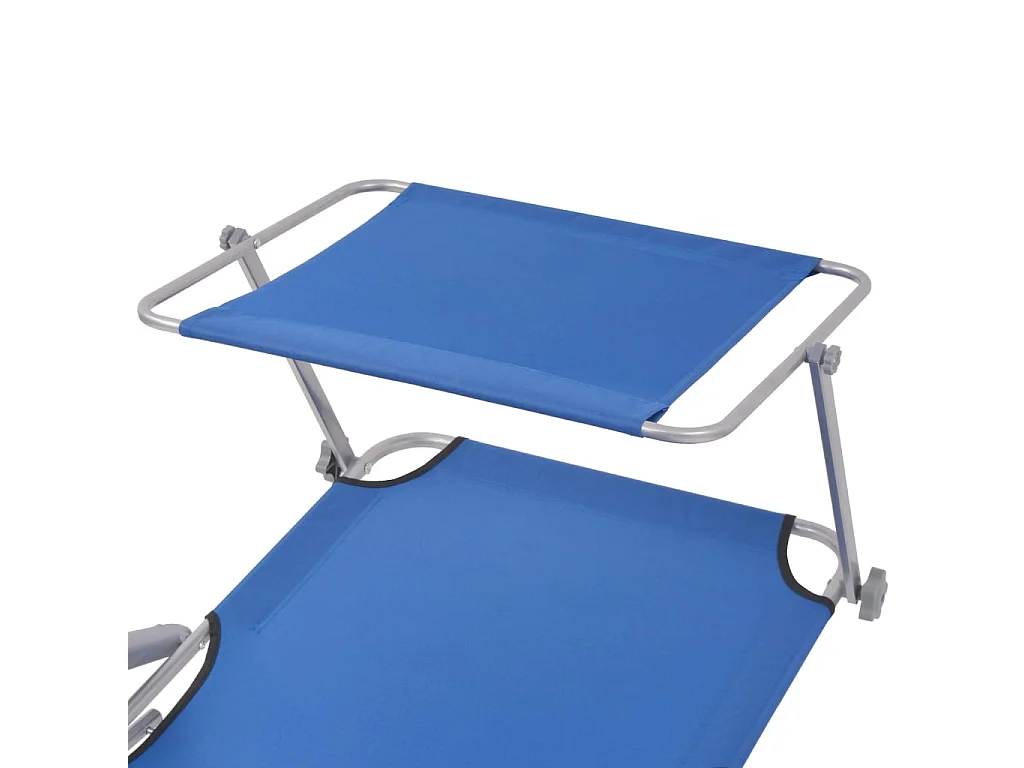 Chaise longue avec auvent Acier Bleu