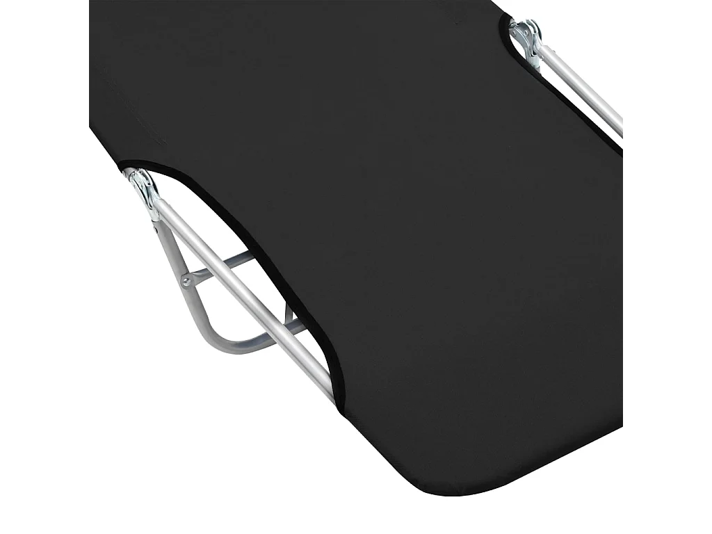 Opvouwbare ligstoelen 2 stuks Staal en stof Zwart