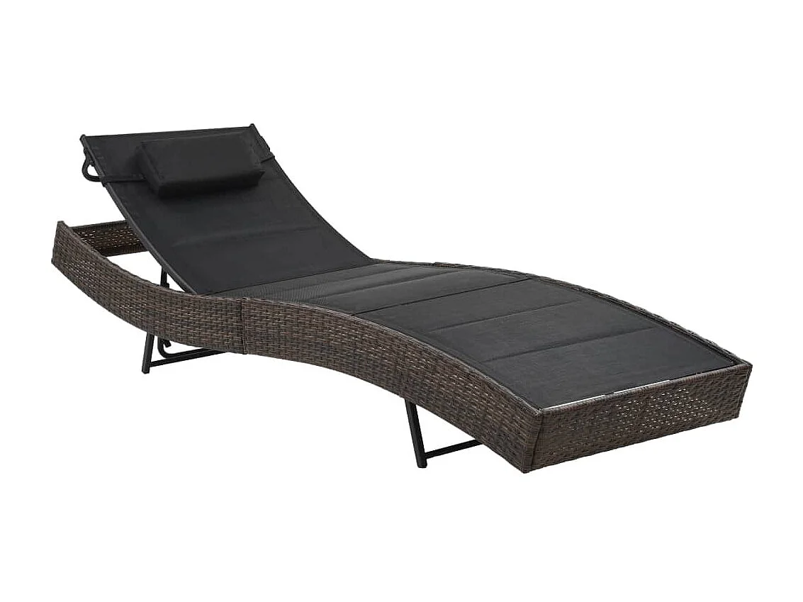 Poltrona lounge Resina intrecciata e Textilene Marrone