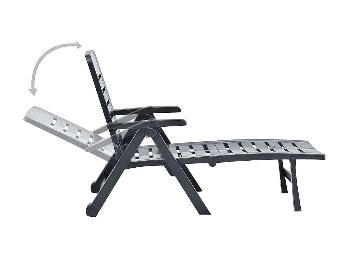 Chaise longue pieghevole in Plastica Antracite