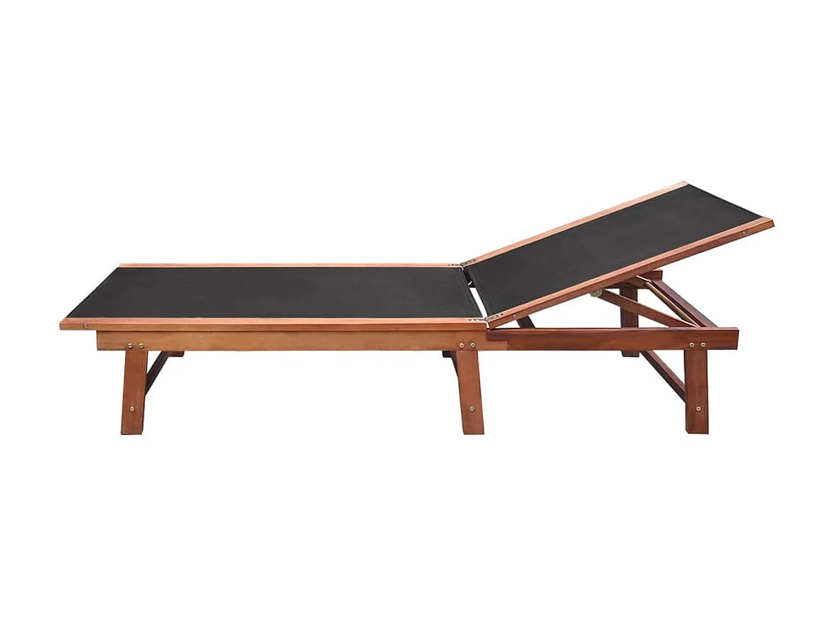 2 Loungesessel und Tisch aus massivem Akazienholz und Textilene