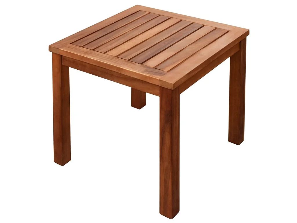 2 Loungesessel und Tisch aus massivem Akazienholz und Textilene