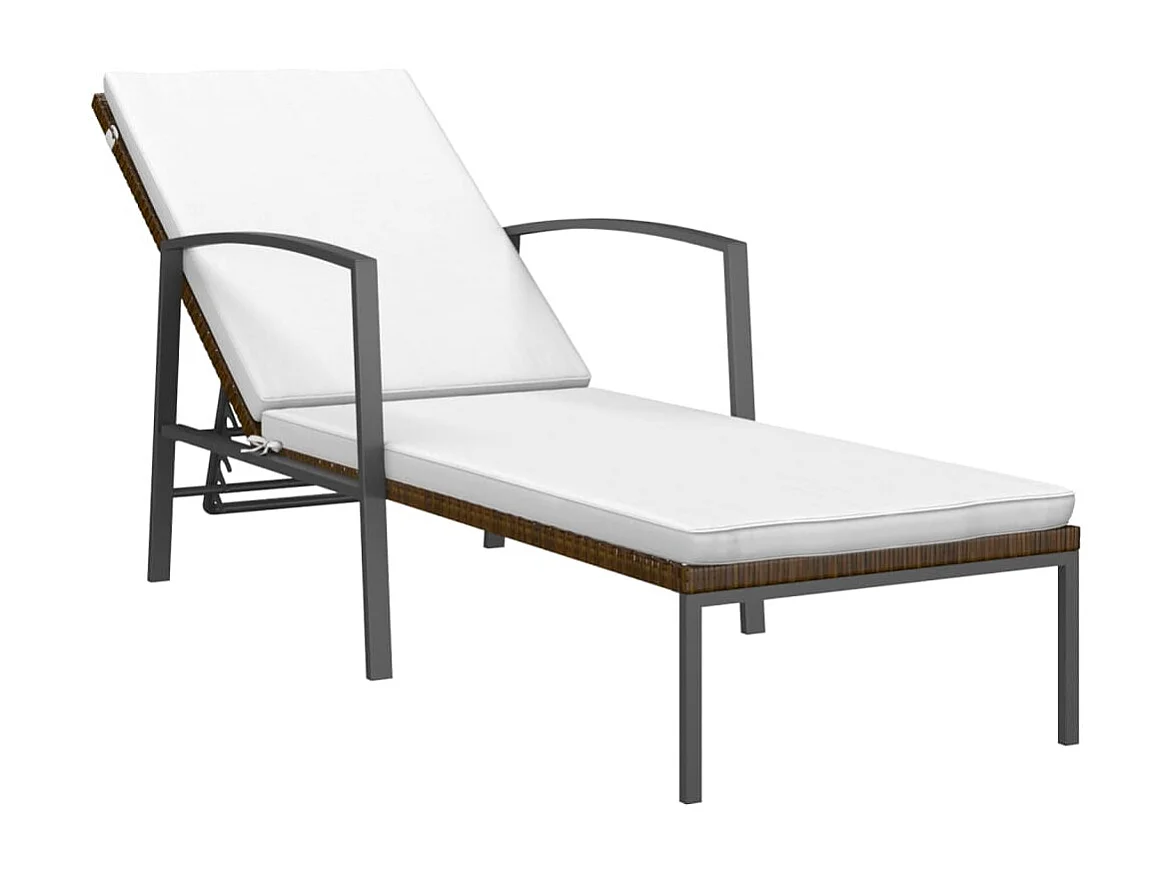 2 poltrone lounge con tavolo in resina intrecciata Marrone