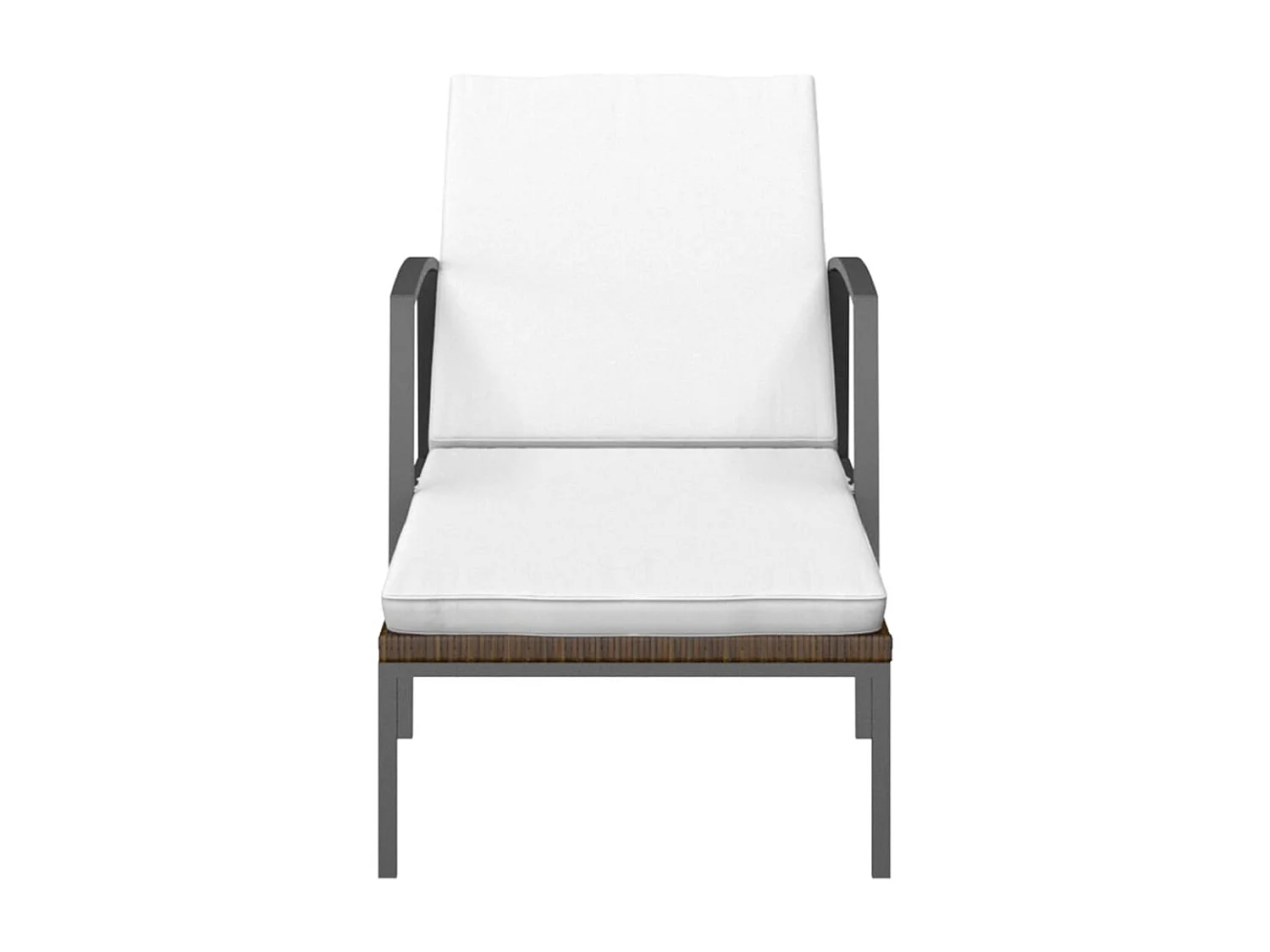 Chaises longues 2 pcs avec table Résine tressée Marron