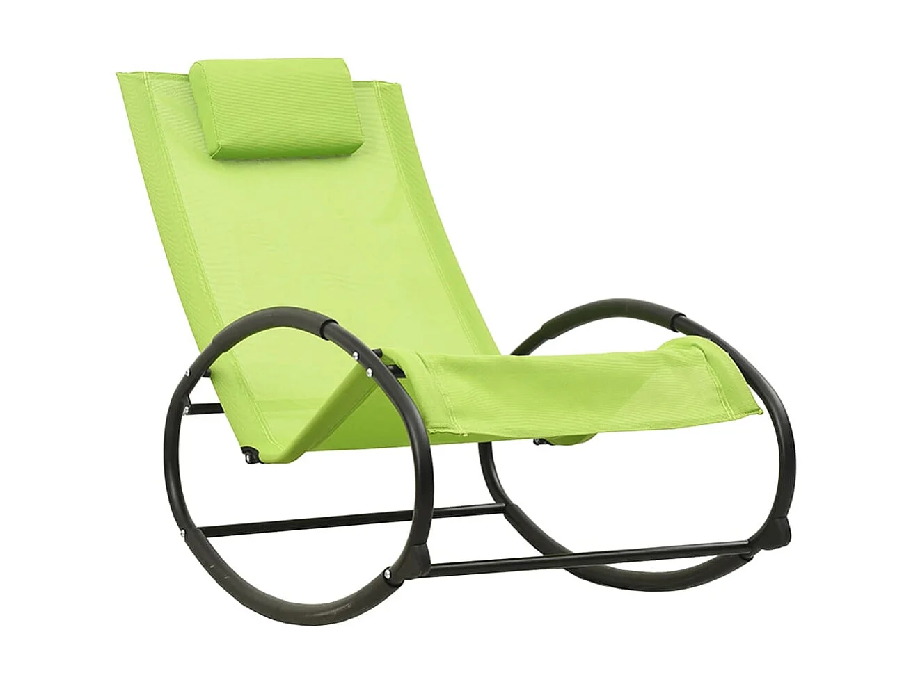 Loungestoel met kussen Staal en textiel Groen