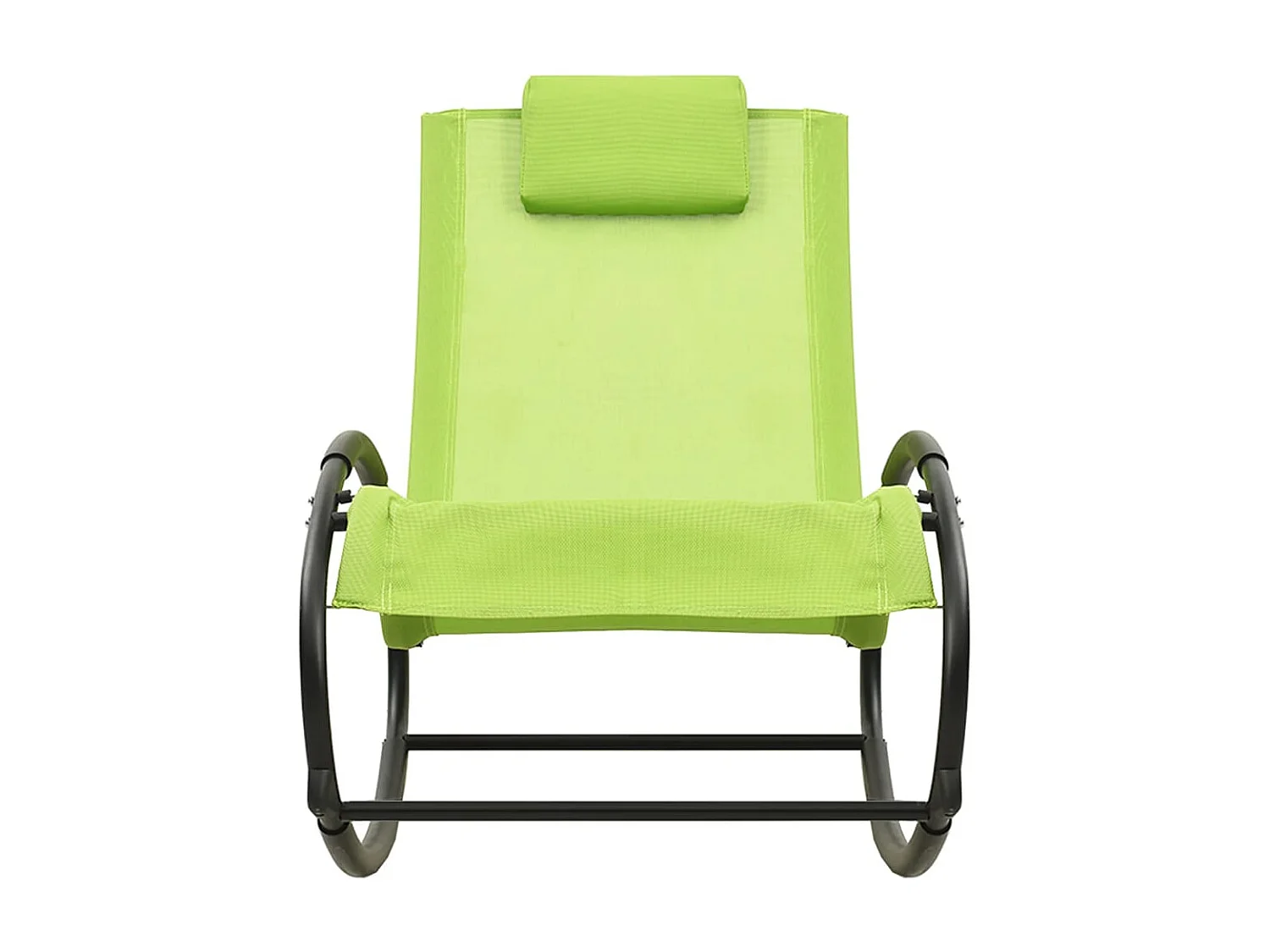 Loungestoel met kussen Staal en textiel Groen