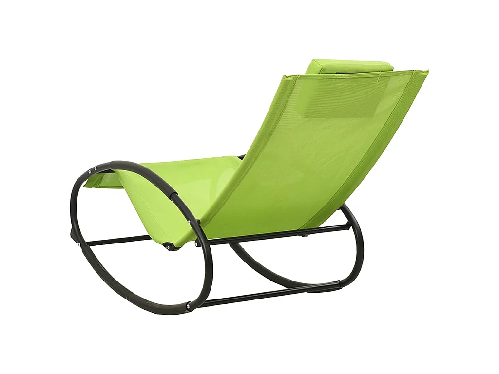 Loungestoel met kussen Staal en textiel Groen