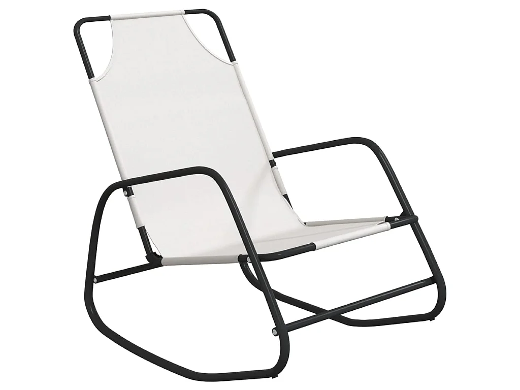 Chaise longue à bascule Crème Acier et textilène