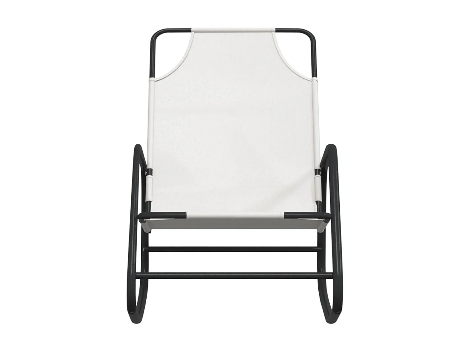 Chaise longue à bascule Crème Acier et textilène