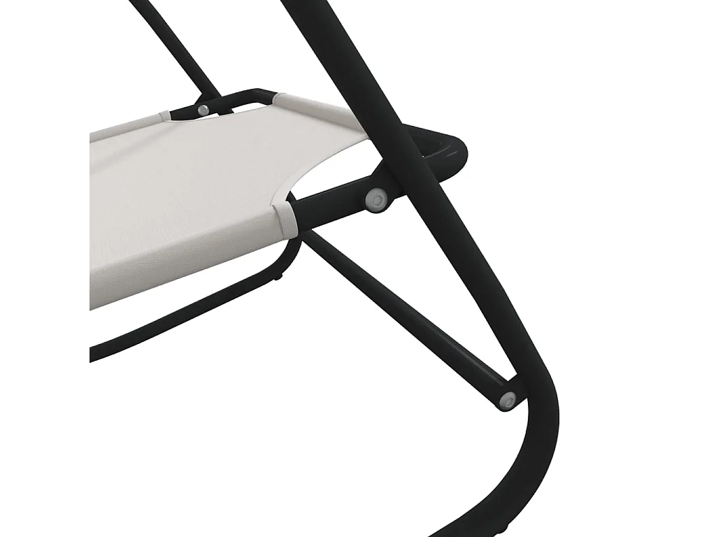 Chaise longue à bascule Crème Acier et textilène