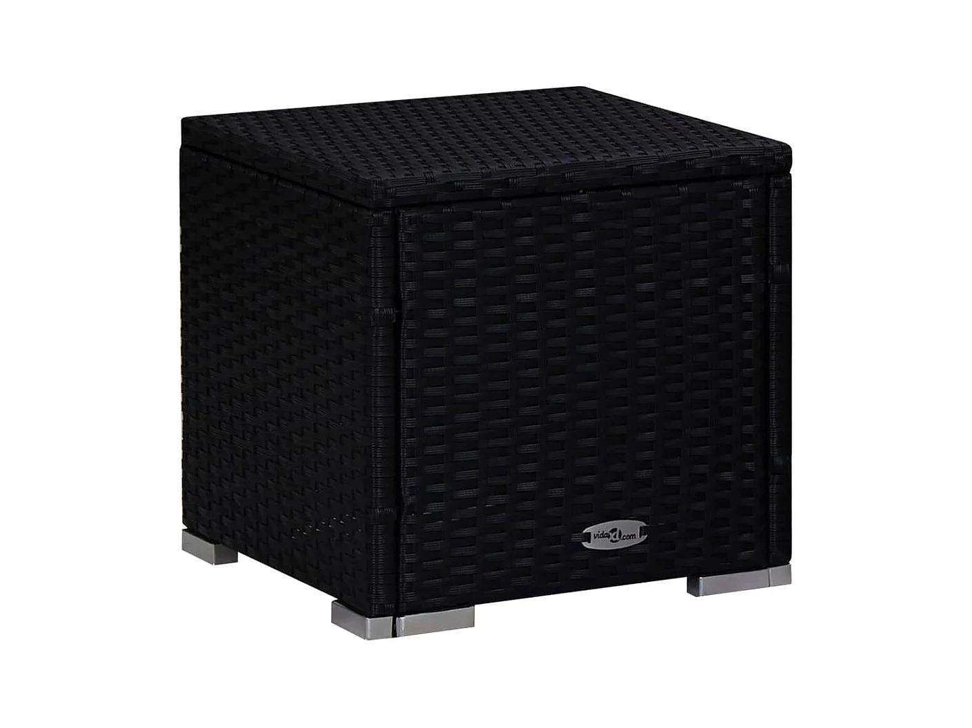 Chaise longue avec coussin et table à thé Résine tressée Rouge