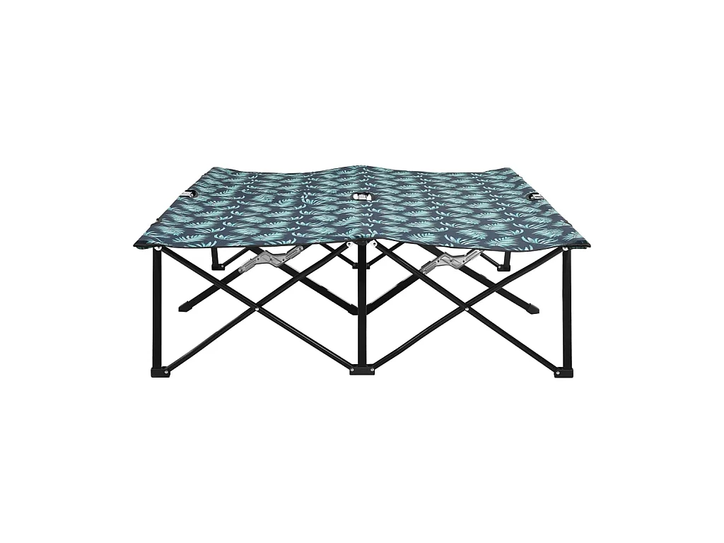 Klappbarer 2-Sitzer-Loungesessel mit Blattmuster aus Stahl