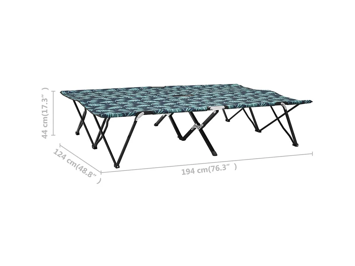 Klappbarer 2-Sitzer-Loungesessel mit Blattmuster aus Stahl