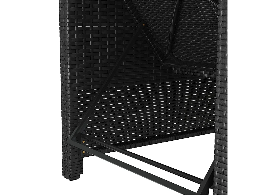 Poltrona lounge con cuscino bianco panna. Resina intrecciata Nera