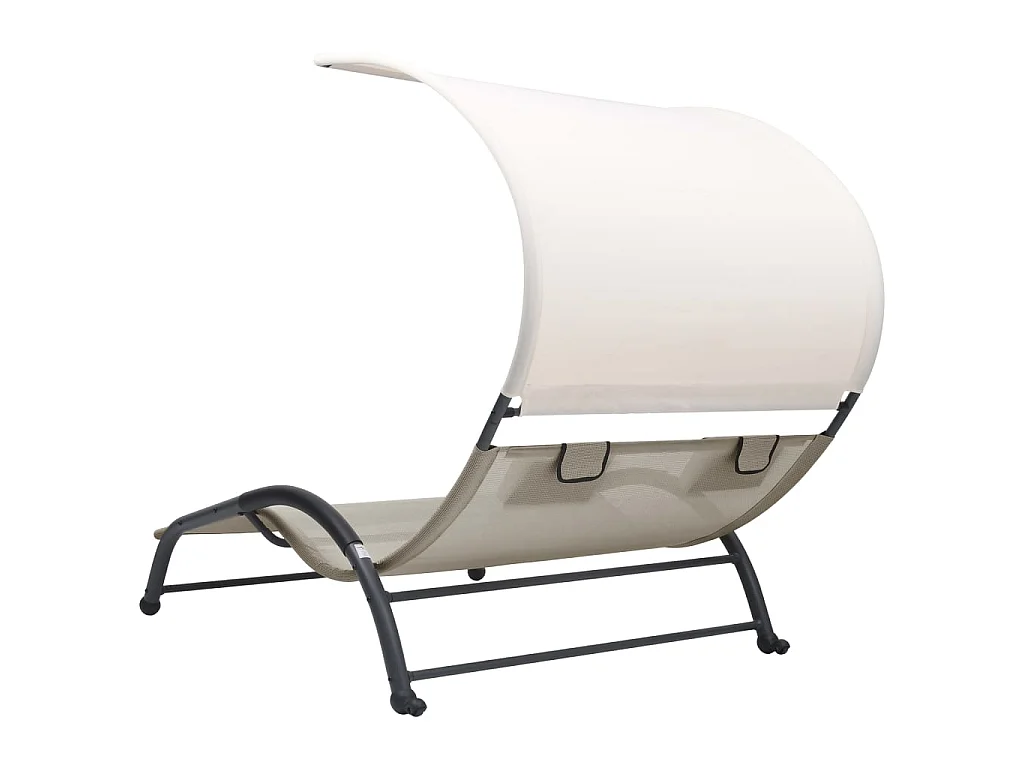 Poltrona lounge doppia con baldacchino Textilène Cream