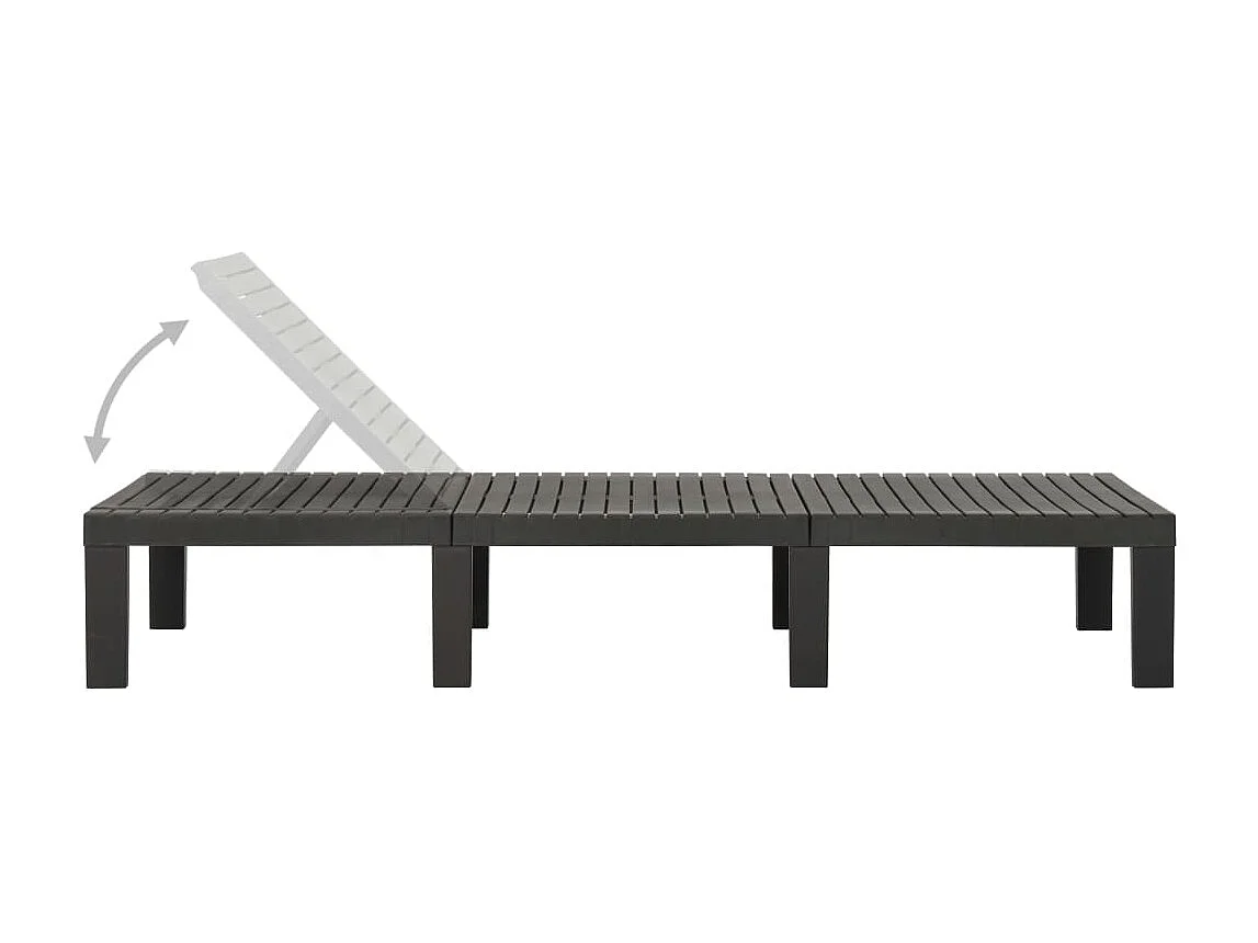 Chaise longue Plastique Anthracite