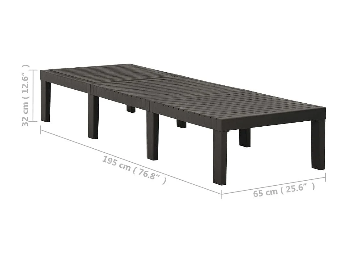 Chaise longue Plastique Anthracite